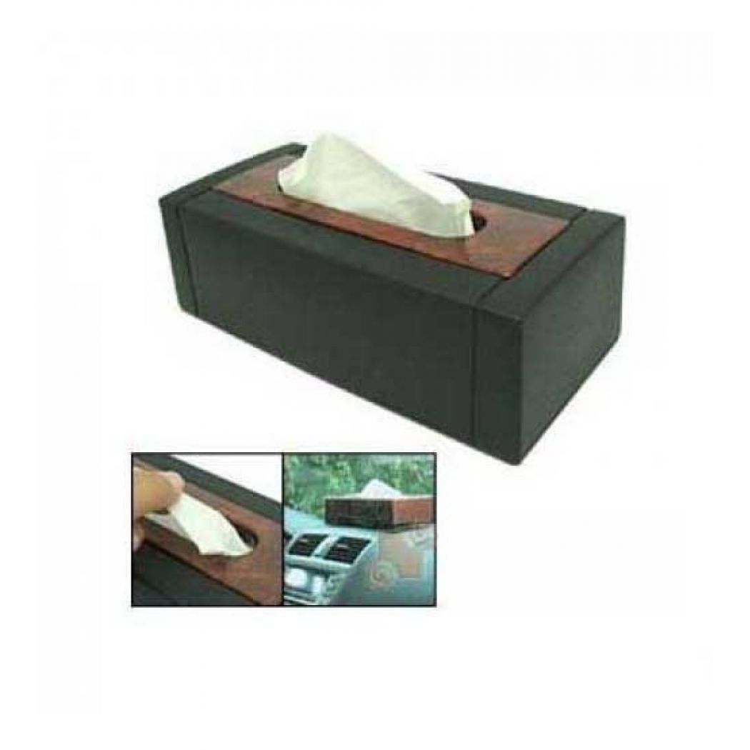 Leather Coating Brown And Black Room Car Plastic Tissue Box